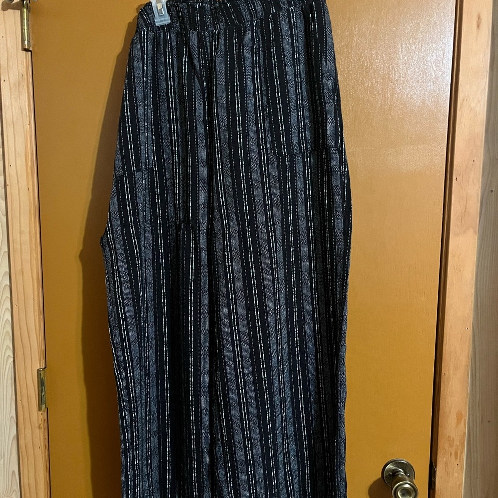Time and Tru Black and White Striped Boot Cut Pants